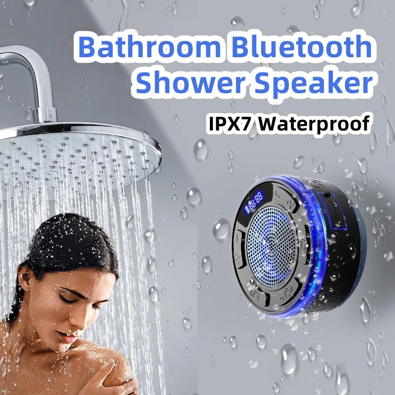 Bathroom Bluetooth Speaker IPX7 Waterproof Shower Large Suction Cup  MP3 Music subwoofer TWS Wireless Stereo Music Box outdoors