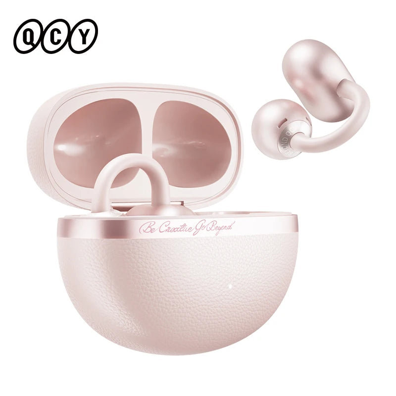 QCY Crossky C50 CT06 Clip-On Earbuds Bluetooth 6.0 Open-Ear Dual-Magnet Drivers Bass Boost Headset 4 Mic AI Clear Calls 35H IPX5