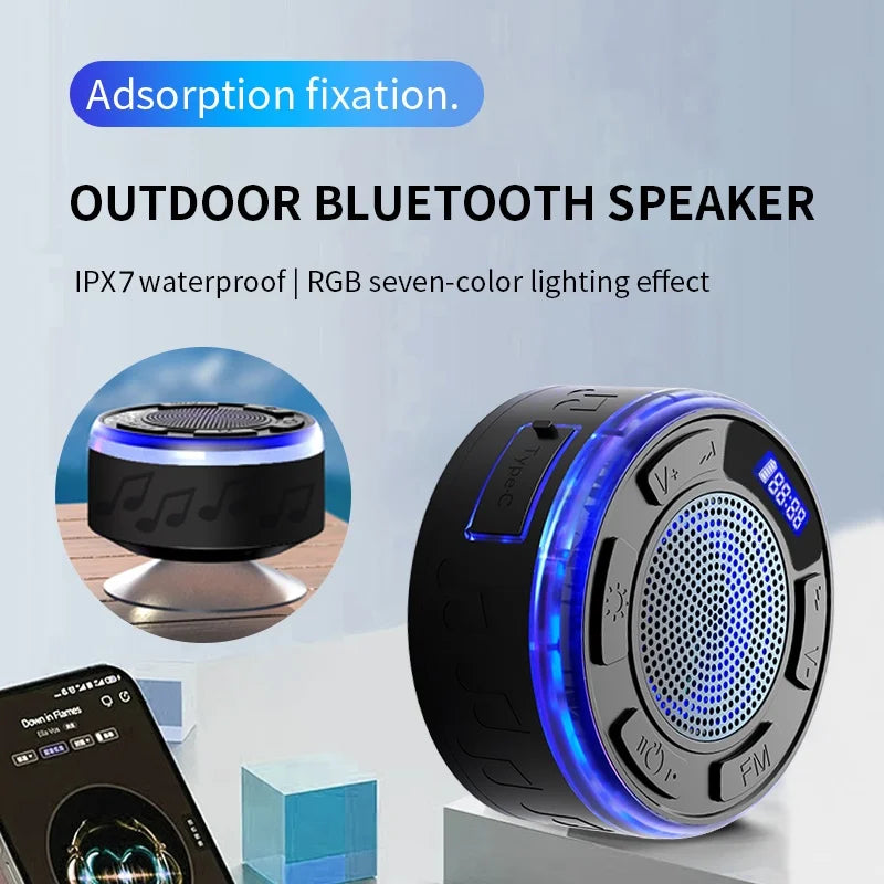 Bathroom Bluetooth Speaker IPX7 Waterproof Shower Large Suction Cup  MP3 Music subwoofer TWS Wireless Stereo Music Box outdoors