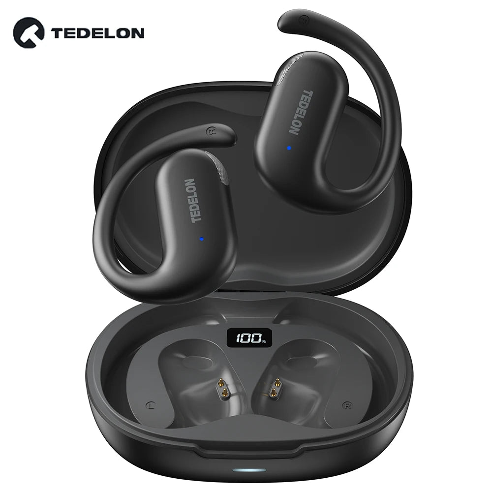 Tedelon F9 Open Ear Earbuds Wireless Headphones OWS Bluetooth 5.4 Earphones HiFi Sound TWS Bluetooth Headset for Cycling Running
