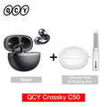 QCY Crossky C50 CT06 Clip-On Earbuds Bluetooth 6.0 Open-Ear Dual-Magnet Drivers Bass Boost Headset 4 Mic AI Clear Calls 35H IPX5