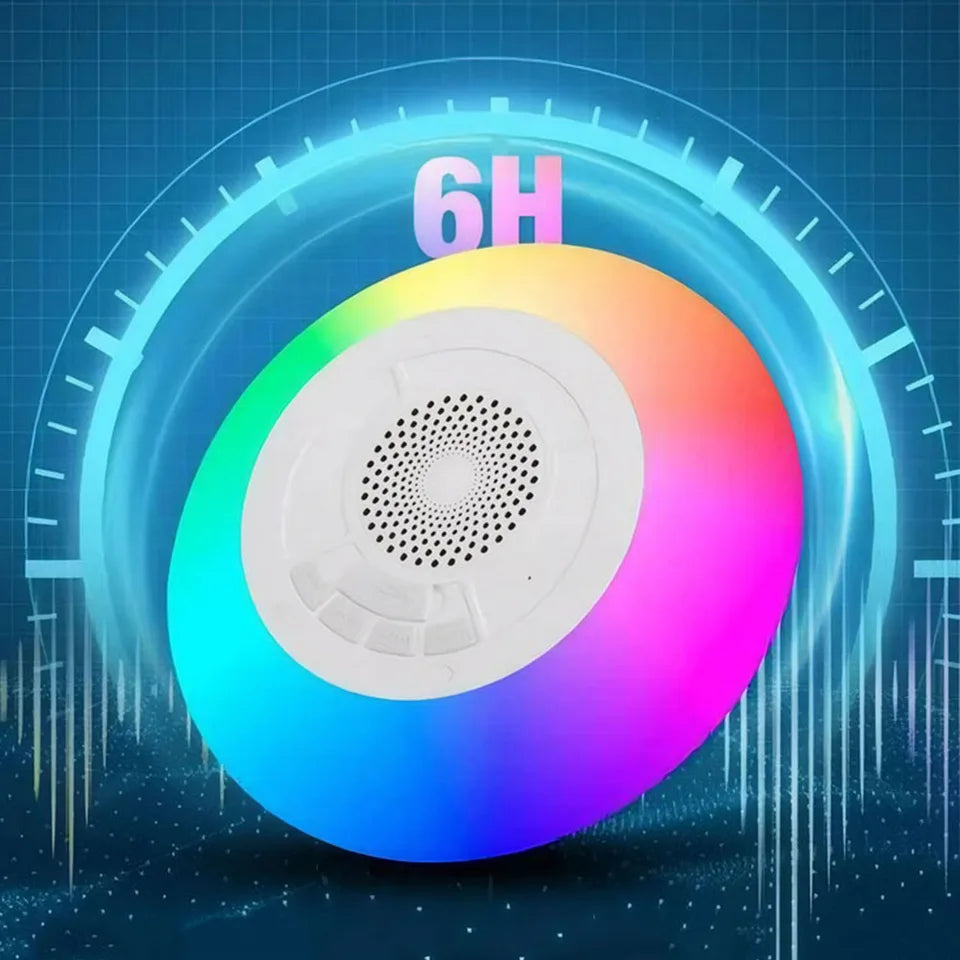 Floating Pool Speaker with Colorful Lights BT Speaker IPX7 Waterproof Hot Tub Speaker Wireless Speaker for Outdoor/Pool/Beach