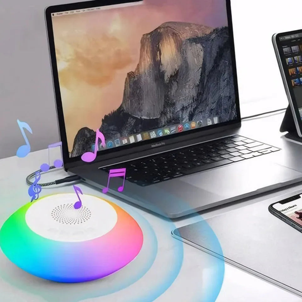 Floating Pool Speaker with Colorful Lights BT Speaker IPX7 Waterproof Hot Tub Speaker Wireless Speaker for Outdoor/Pool/Beach