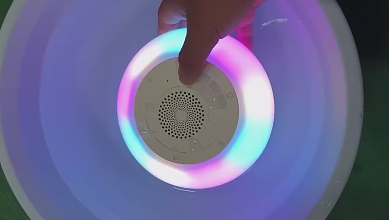 Floating Pool Speaker with Colorful Lights BT Speaker IPX7 Waterproof Hot Tub Speaker Wireless Speaker for Outdoor/Pool/Beach