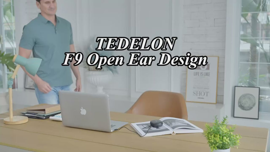 Tedelon F9 Open Ear Earbuds Wireless Headphones OWS Bluetooth 5.4 Earphones HiFi Sound TWS Bluetooth Headset for Cycling Running